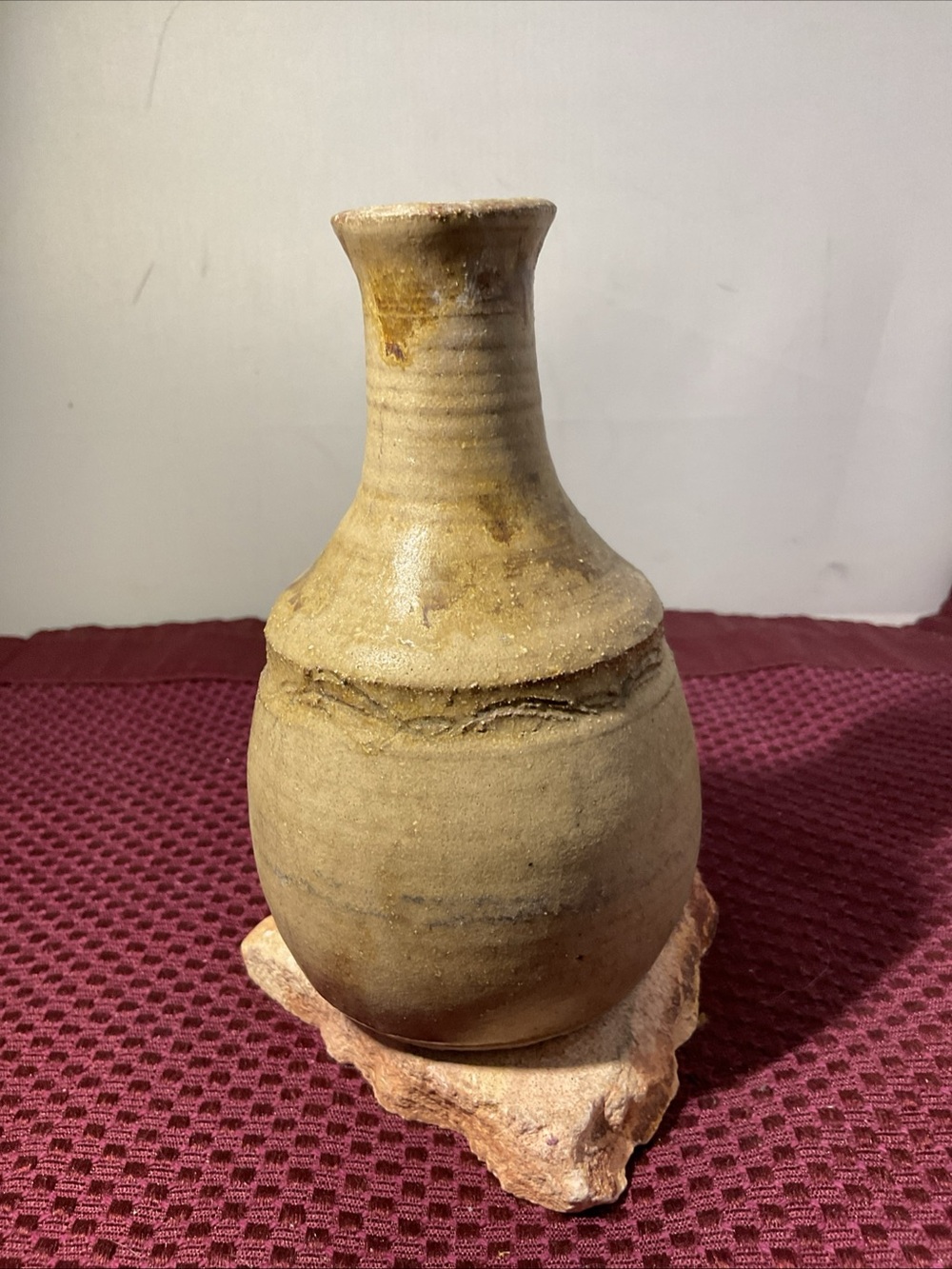 Handcrafted Stoneware Vase in Earthy Tan
